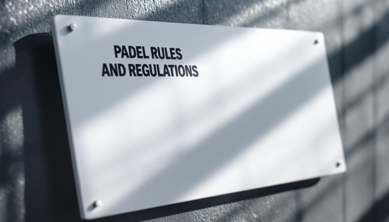 Professional editorial photograph of padel rules and regulations, 85mm lens, f/2.8 aperture, natural window light, shallow depth of field, photorealistic, high-end commercial shoot, sharp focus, award-winning photography